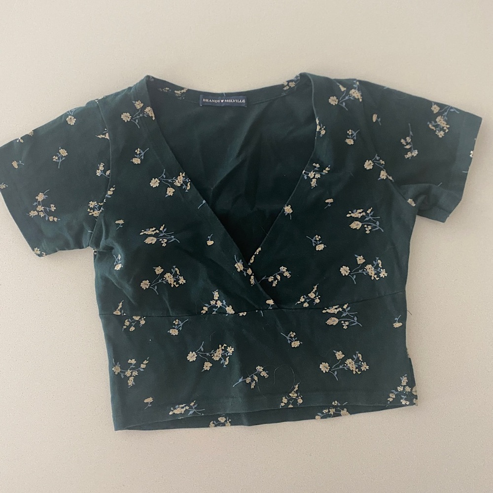 Green Brandy Melville cropped top